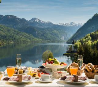 Frühstück Terrasse Grundlsee